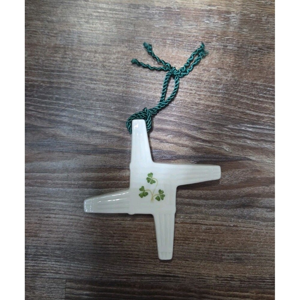 Donegal by Belleek St Brigid’s Day Cross Ireland Irish Ornament Shamrock Hanging